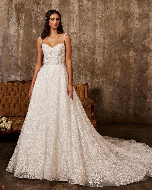 122250 lace a line wedding dress with pockets and tank straps1